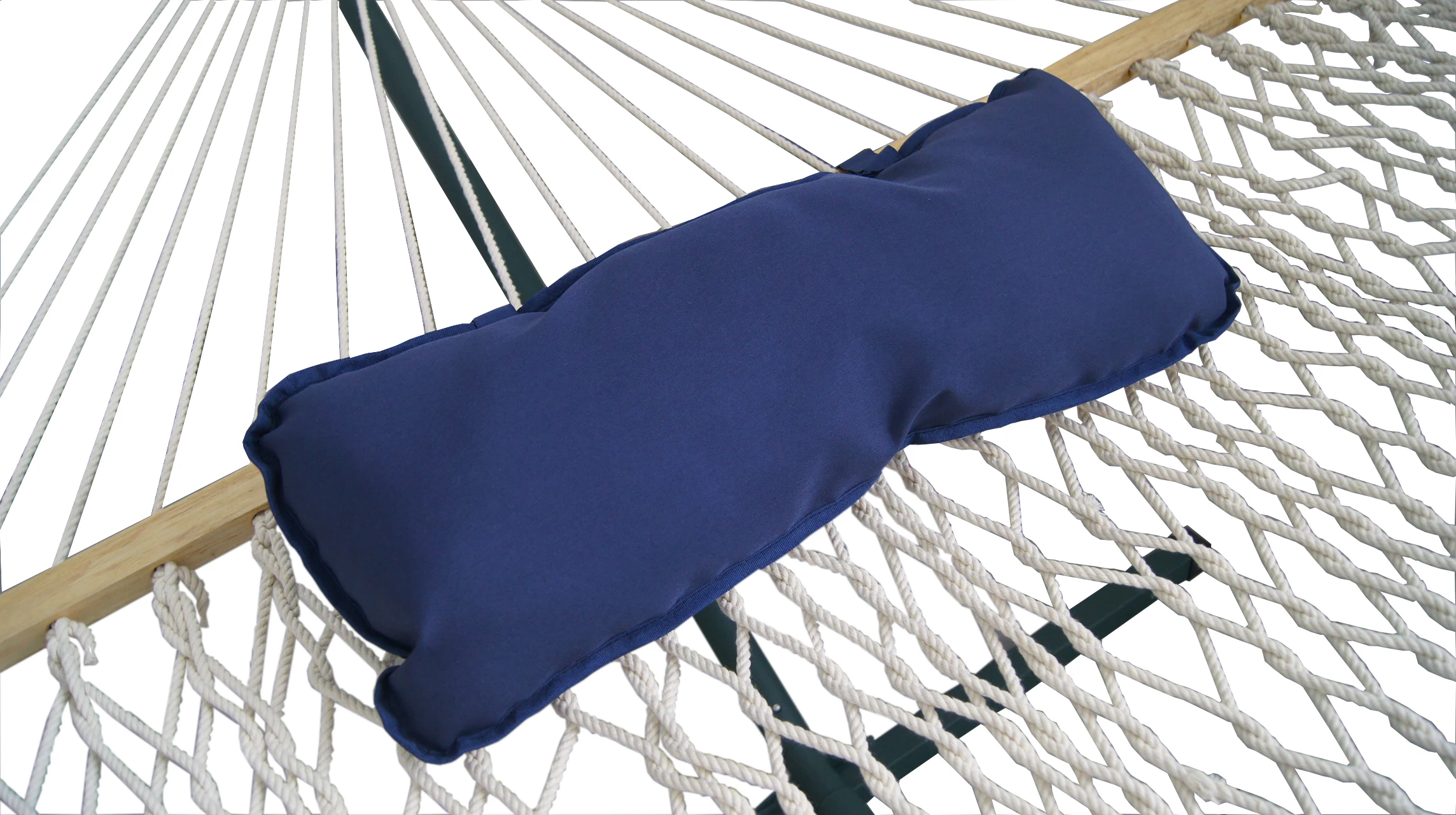 Cotton Rope Hammock With 15 Foot  Portable Steel Stand with Wheel and Pillow and Pad For Indoor And Outdoor Use