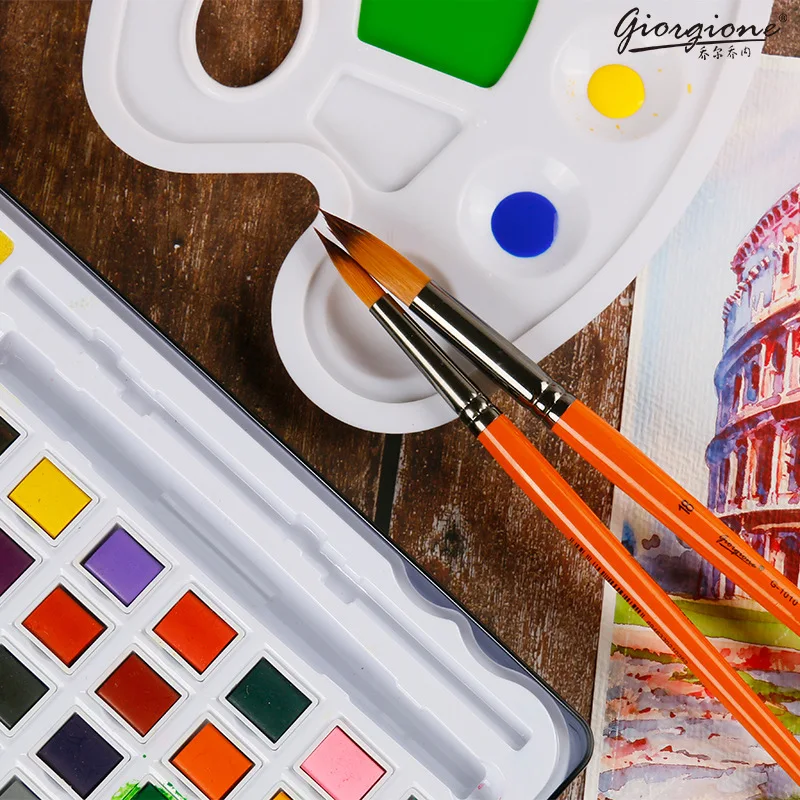 Factory Supply High Quality Orange Color Single Piece Round Head Paint Brush