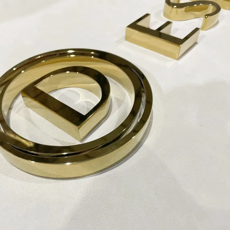 Custom Metal Wall Letters Business Signs Gold Indoor Mirrored Signs Stainless Steel Company Logo