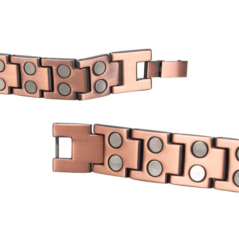 Customized Wholesale Weight Loss Round Stone Magnetic Bracelet Copper Healing Therapy Charms emf protection Bracelets For Man