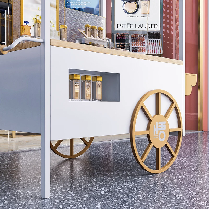 Outdoor Street Mobile Coffee Ice Cream Hand Push Food Kiosk Cart for Sale Mobile Ice Cream Cart on Street