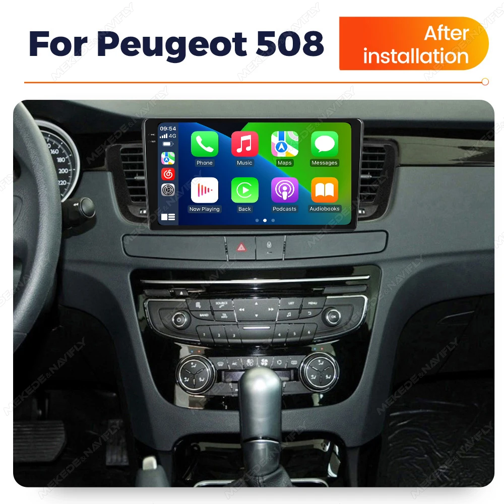 MEKEDE MS Android QLED сенсорный экран автомобильный gps Навигация FM AM 8 ядер охлаждающий вентилятор + 256 г для Peugeot 508