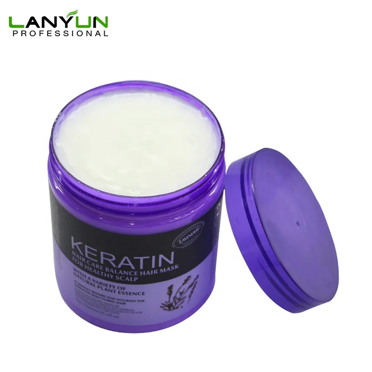 500ml 1000ml LanYun brazil nut keratin repair Lavender hair mask with keratin