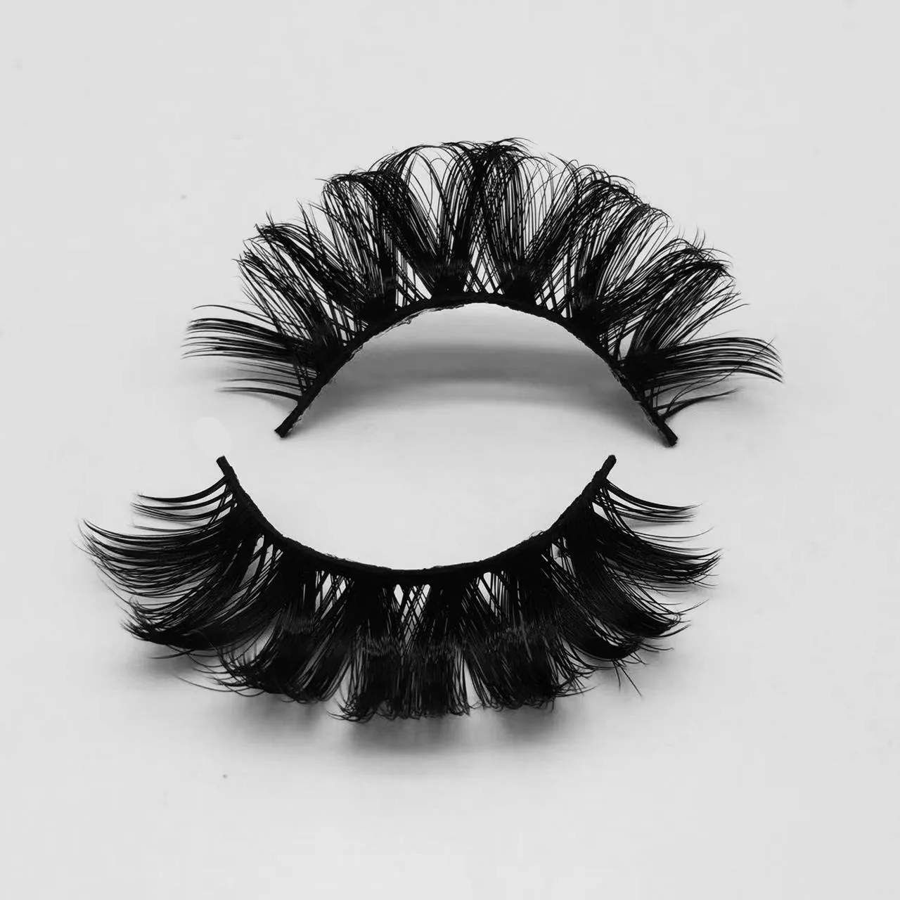 Custom wholesale faux mink lash natural 3d russian strip eyelashes d curl handmade Russian Strip Lashes Eyelashes