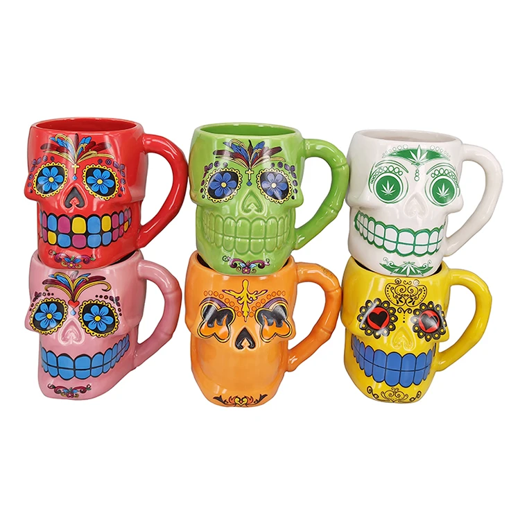 Wholesale 3D Ceramic Skulled Shaped Drink Cup Coffee Mug