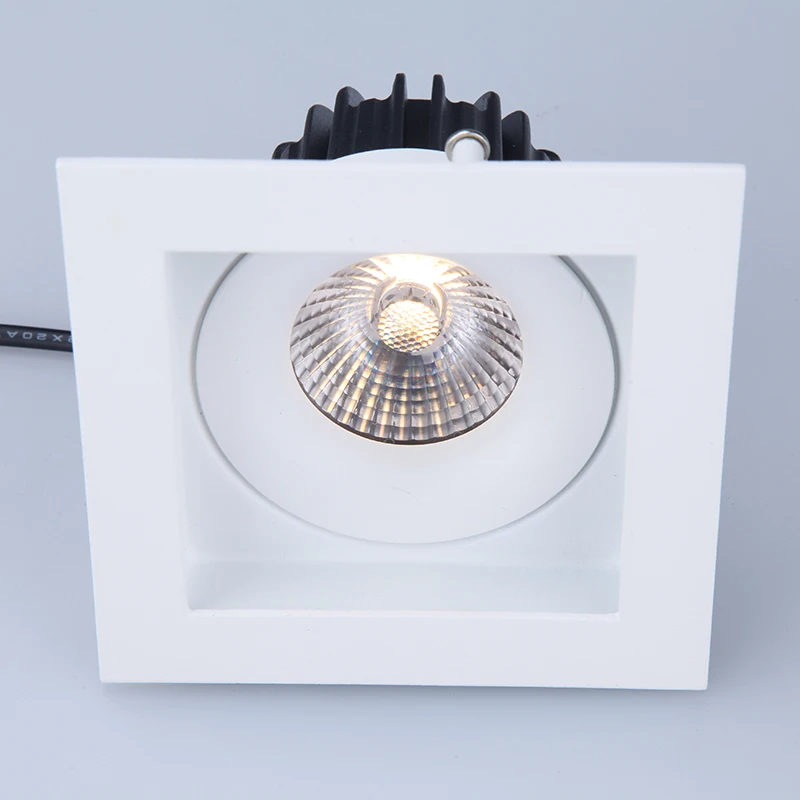 DC37V Traditional Ceiling Recessed LED Anti-Glare Downlight 7W White Black Dimmable Square Downlight