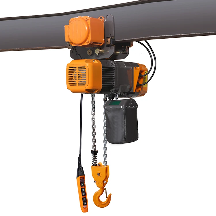 KDH high quality 2 ton single speed 3kw traveling type electric chain hoist with trolley