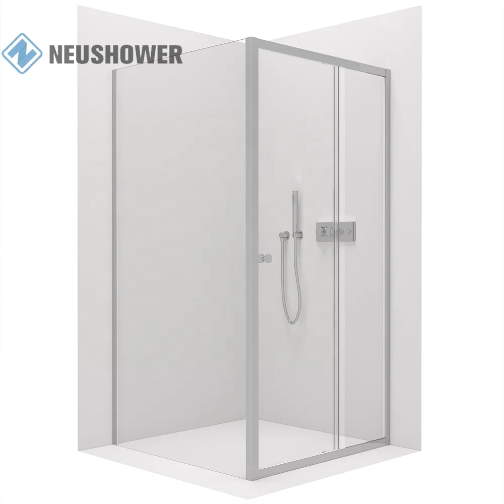 2023 New Design Chrome Black Framed Sliding Door Shower Cabin Safety Glass Bathroom Shower Enclosure Shower Room