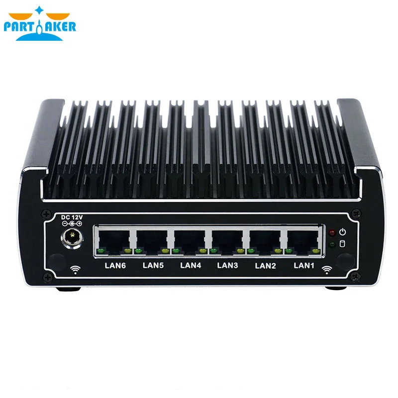 
Fanless Hardware Firewall Pfsense Mini PC Kaby Lake 3865U 3855U With 6*RJ45 LAN Firewall Router Support AES-NI 4*USB3.0 