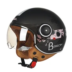 BEON B110B Matte Black  ITALY STYLE RETRO VINTAGE HELMETS OPEN FACE HELMATS MOTORCYCLE Motorbike SCOOTER HALF HELM CASCOS MOTOS