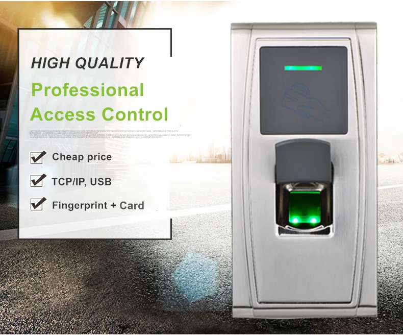 ZK MA300 Free Software Waterproof Outdoor Metal Smart Security Door Lock Access Control Biometric Fingerprint Reader Machine