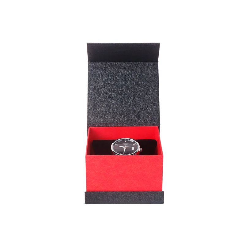Accept OEM & ODM Custom Logo  Square  Special Paper Watch Packaging Magnetic Cardboard Watch Boxes with Soft Pillow