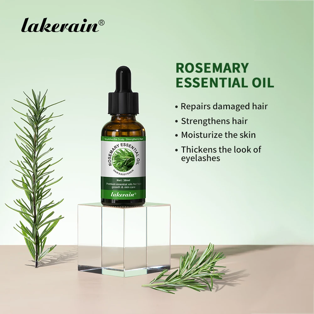 lakerain Multi-function Natural Essential Oil Body Skin Hair Care Slap Nourish Eyelash Hair Growth Rosemary Oil