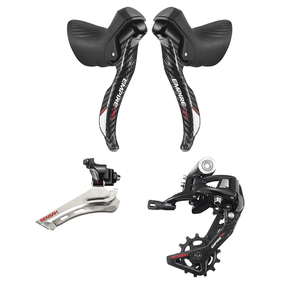 SENSAH Empire Pro 2x12 Speed Carbon Fibre Road Bike Shifters Double Lever Brake Bicycle Derailleur Groupset Compatible for Shima