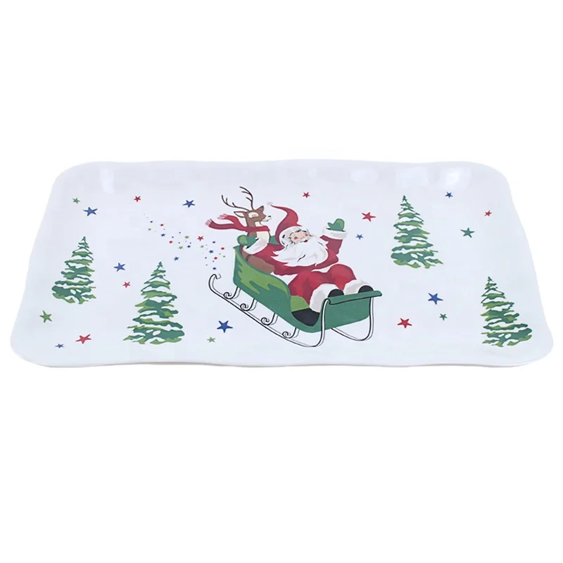 Customized Design Blank and decal Food Grade Melamine Serving Tray With Logo