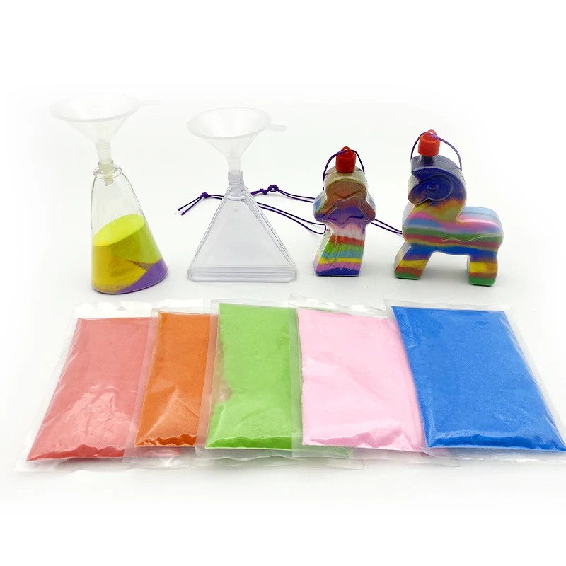 Kids Soft Sand Art Crafts Non-toxic Glitter Sand creativity colorful play sand bottle