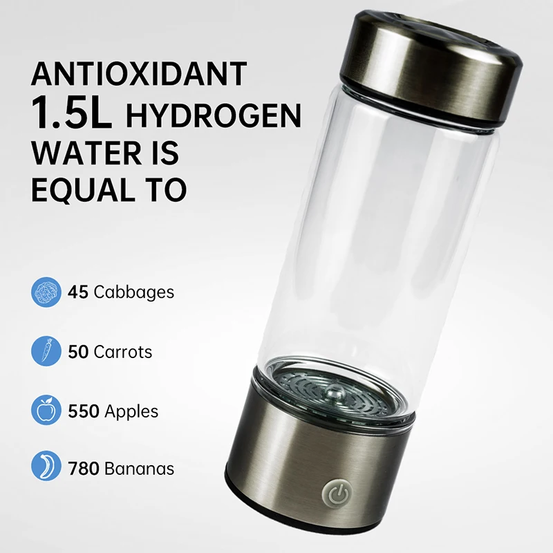 wholesale 420ml Titanium stainless steel Quality Filter Portable Antioxidant portable hydrogen rich water bottle generator
