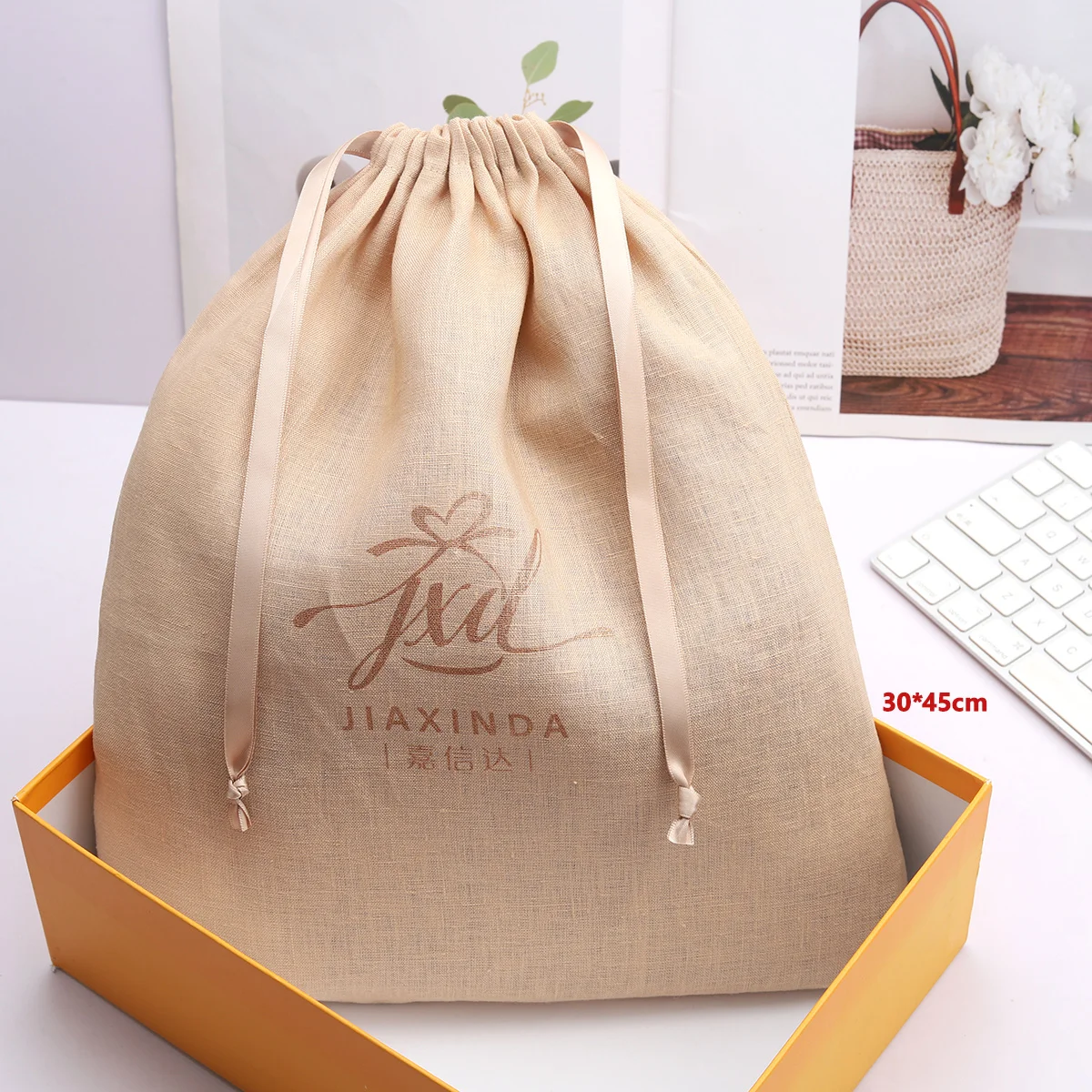 Custom Logo Embroidery Cotton Dust Bag for clothes packaging printed canvas pouch bag small pouch for packaging