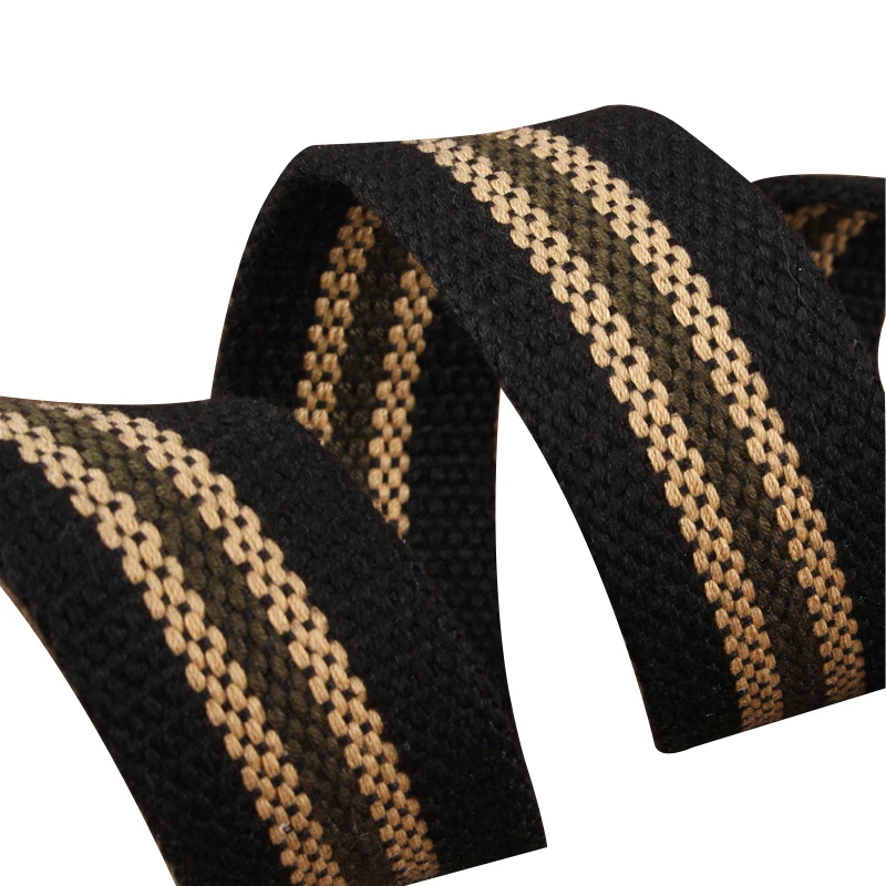 Hot Selling Promotional Unisex Custom Design Print Webbing Cotton Canvas Belt Double D Rings Buckle Weave Web Belt