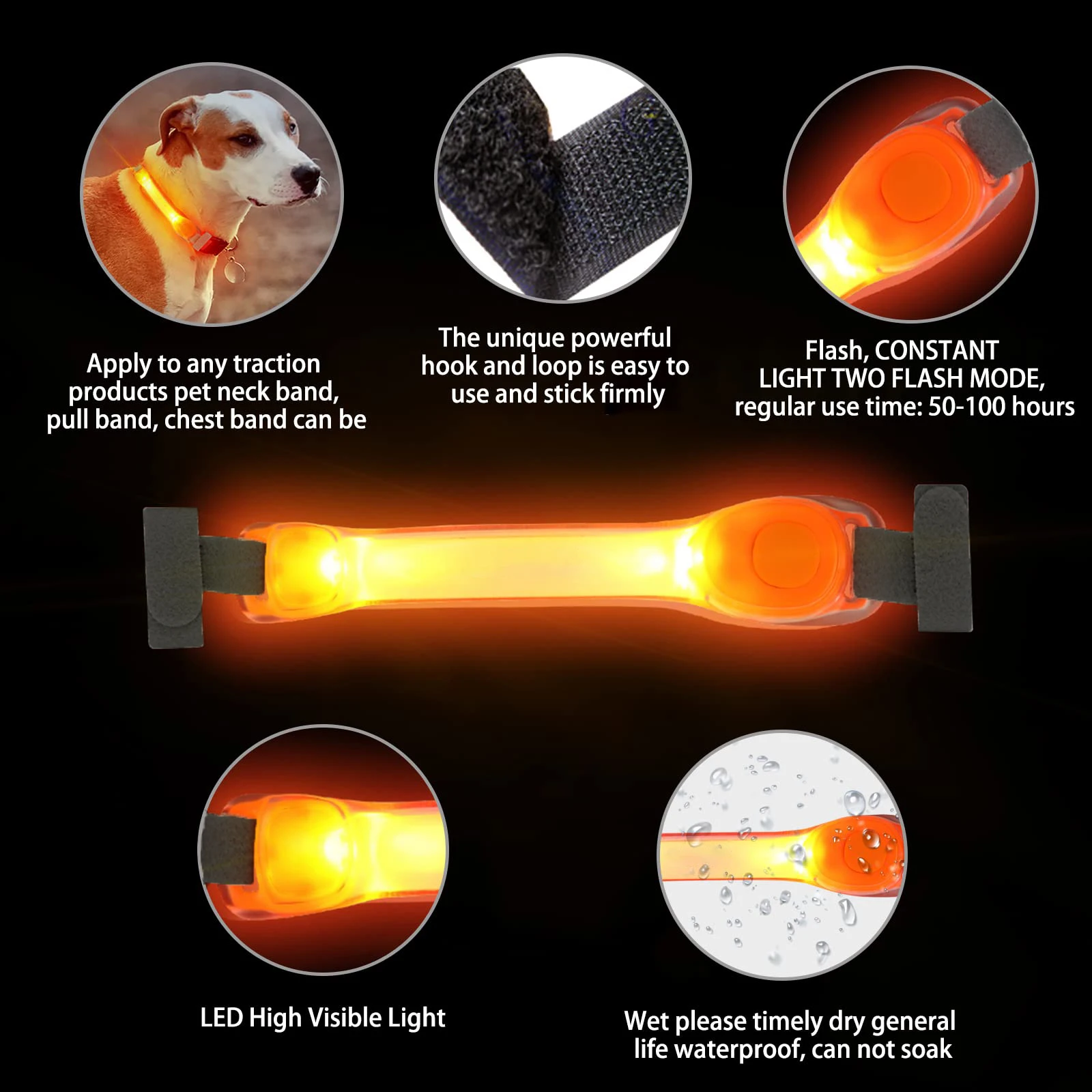 LED Dog Collar Waterproof pet Collar Flashing Dog Collar Visibility and Safety for Your Dogs