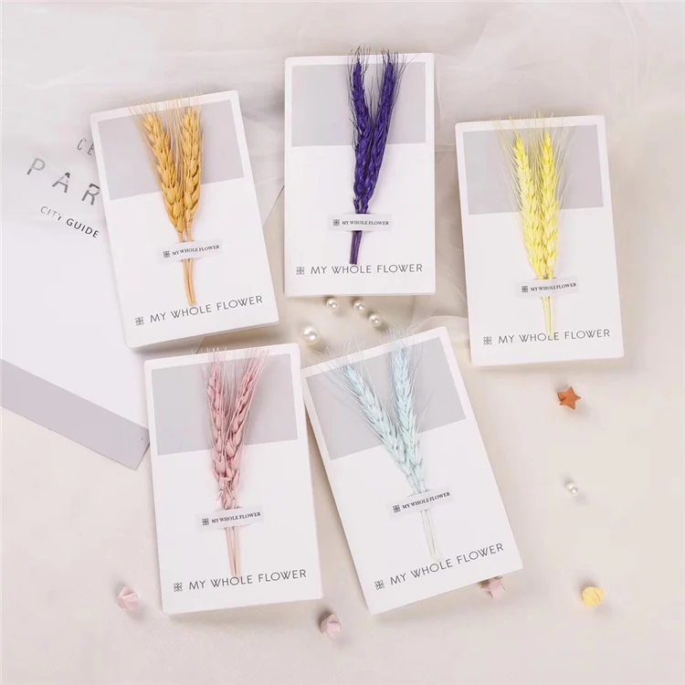 
newest high quantity dry flower plants invitation handmade paper greeting card gift 