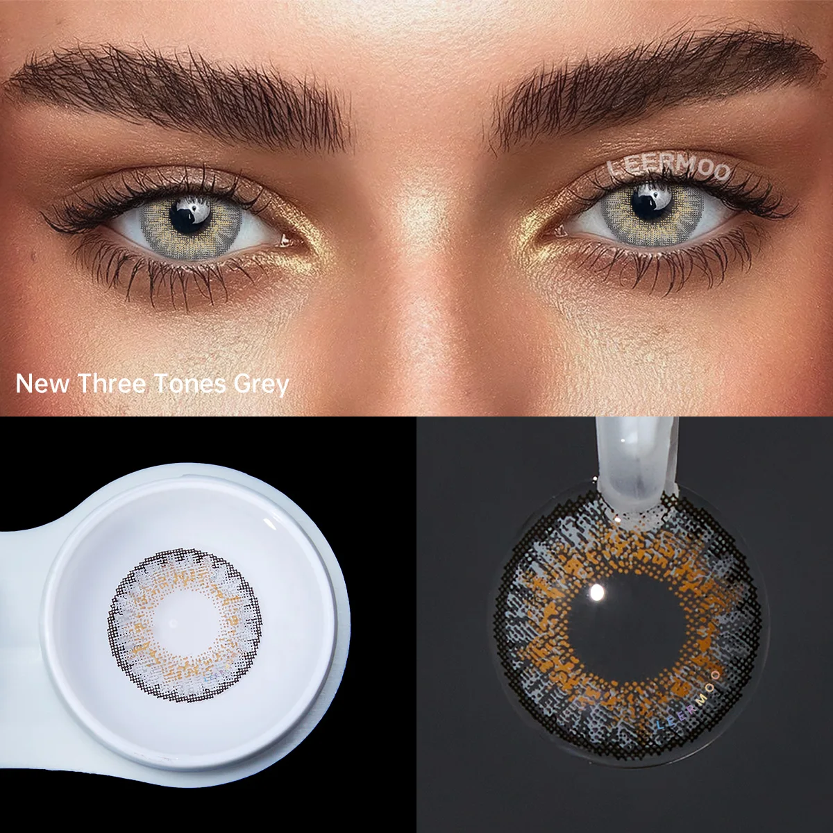 Lalens New Three Tone Cosmetic Eye Colored Contact Lenses Wholesale 14.2 MM 38% Water Prescription Twelve Colors Contact Lens