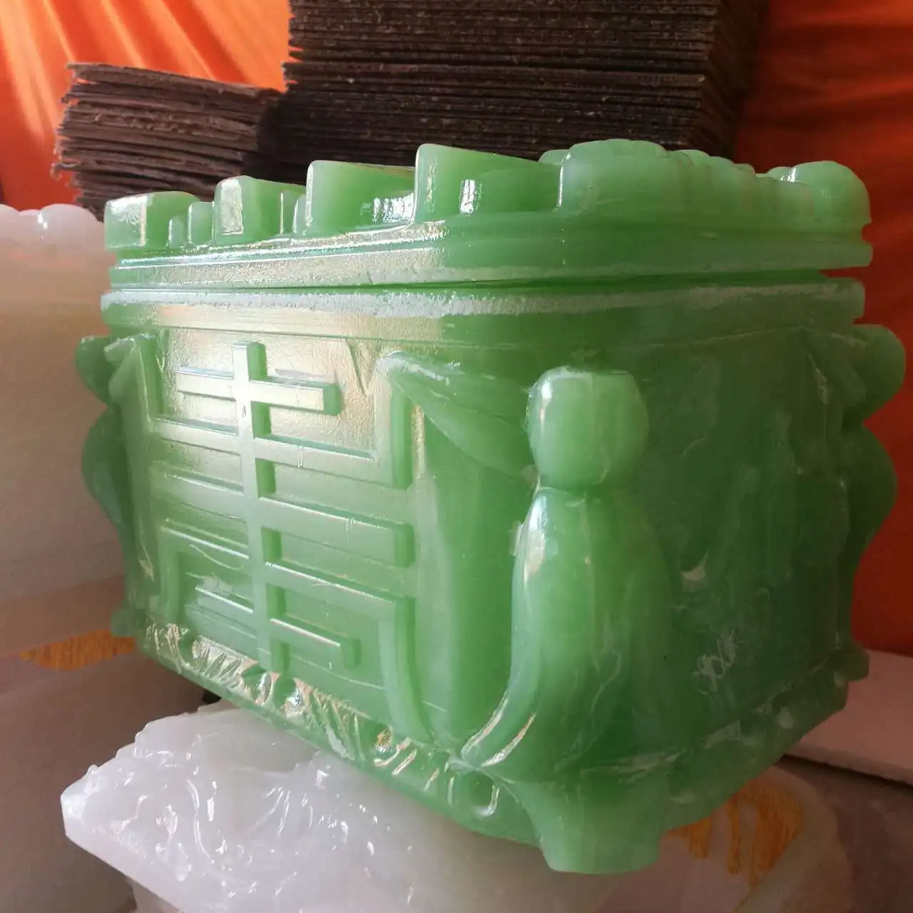 Wholesale carved stone funeral caskets for human ashes