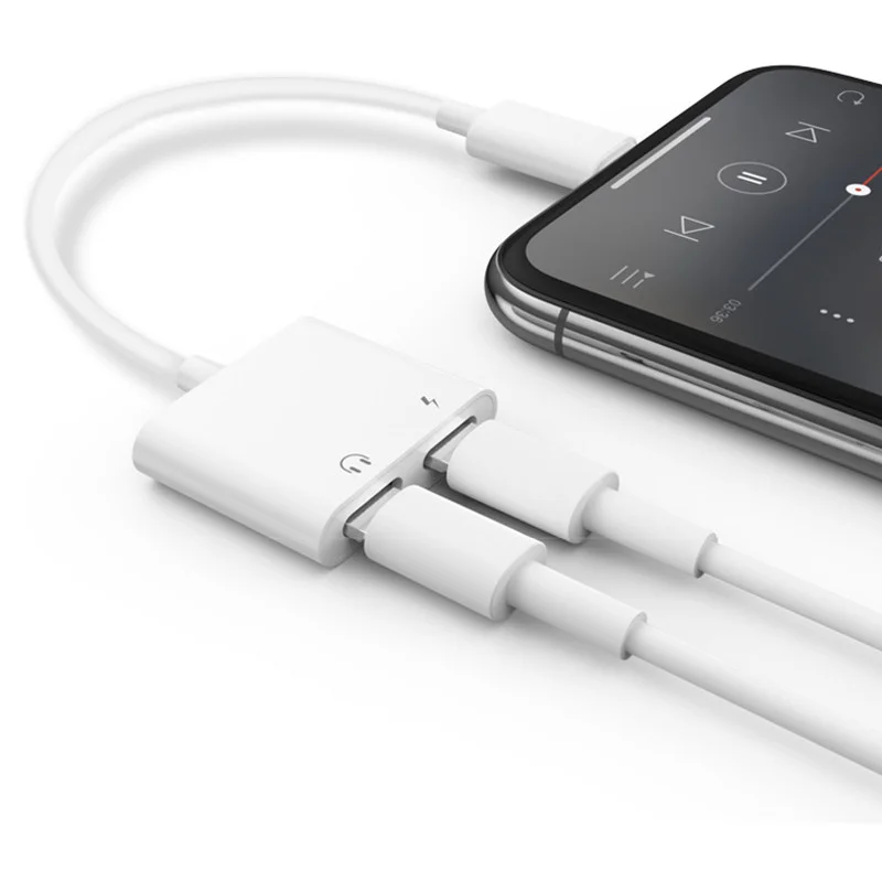 Audio Adapter Charger Cable For iPhone 12 11 X 8 7 6 Dual Headphone Aux cable Converter For iPhone 10 Charging Splitter