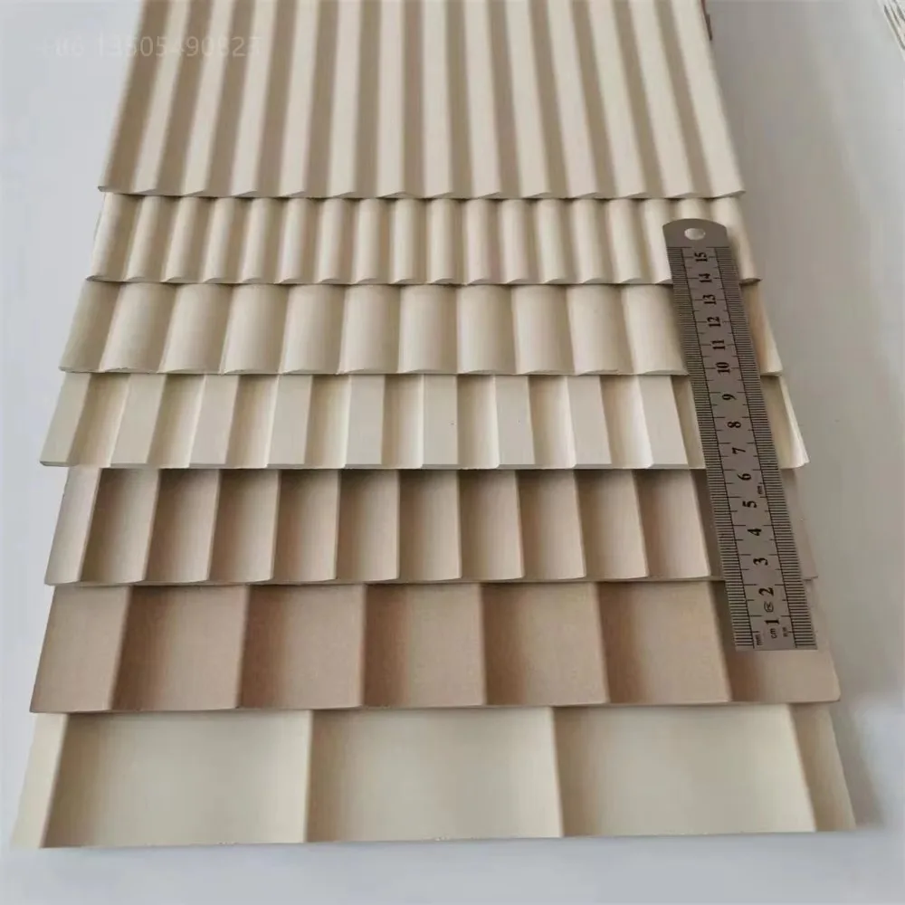 Flexible Soft Embossed paper Wood Panel for Wall Pole Covering Decoration Tambour Panel Board Mold Press Molding fibreboards