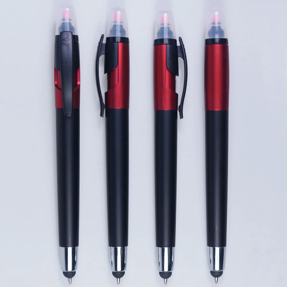 Новый индивидуальный пластиковый Черный Многофункциональный Зажим Маркер стилус шариковая ручка