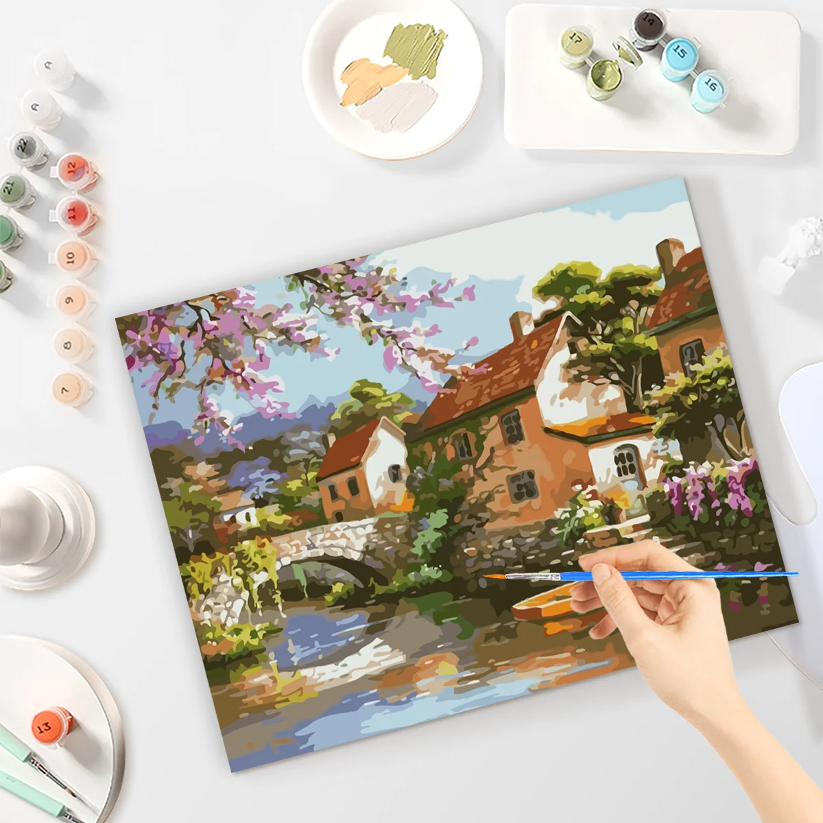 Painitng By Numbers Kits Countryside Landscape For Adults Kits Marker By Numbers For Home Decors Diy Gift 40x50cm/16x20inch