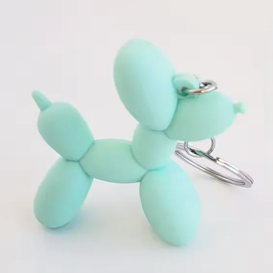 Custom logo Fashion Keychain Balloon Dog Soft Rubber Dog Keychains for Women Bag Pendant Key Ring Key Chain