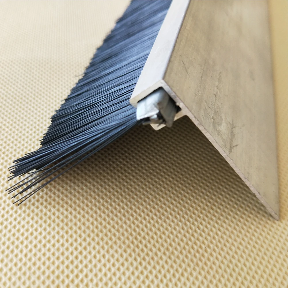 Industrial Customized Door Sweep Weather Metal Channel Strip Brush With Nylon Fiber