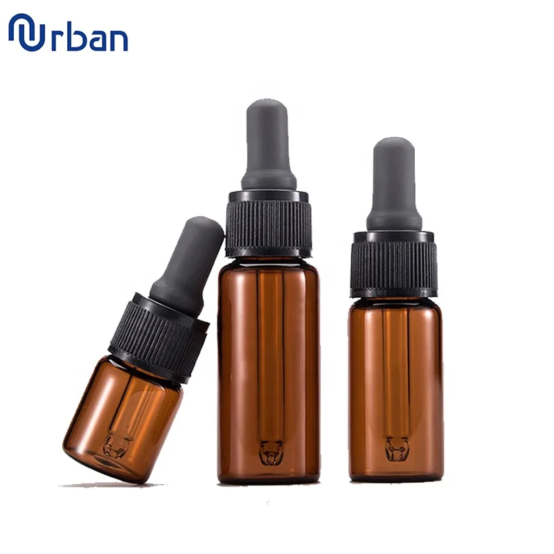15ml 20ml 30ml 40ml clear amber round glass essential oil frosted serum dropper bottle