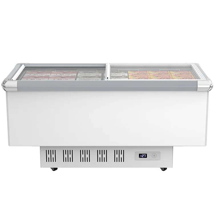 -18 degree Commercial deep chest freezer used for ice cream display refrigerator fridge flat island cabinet