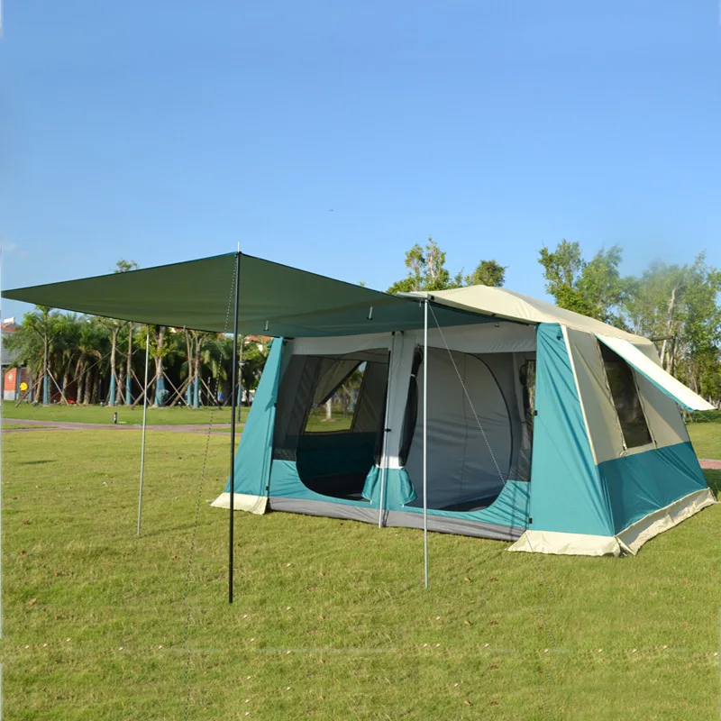 Outdoor Camping Double-decker Two-bedroom Tent Camping Rainproof 8 People High-quality Big Tent
