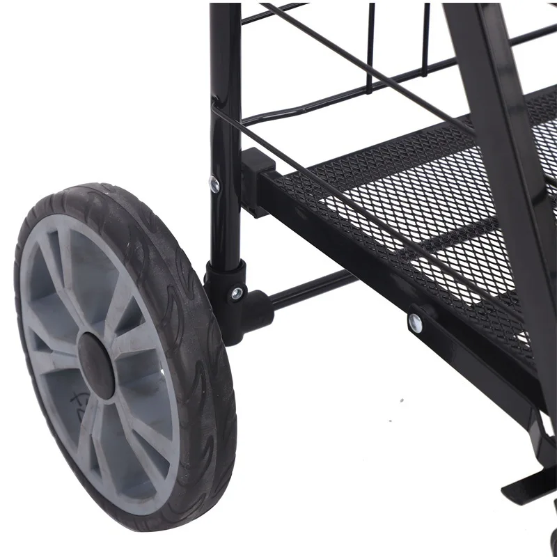 Best Selling Unfoldable Chrome Plating American Style Shopping Cart for Supermarket Carton Steel Custom Logo Accepted Nb-53