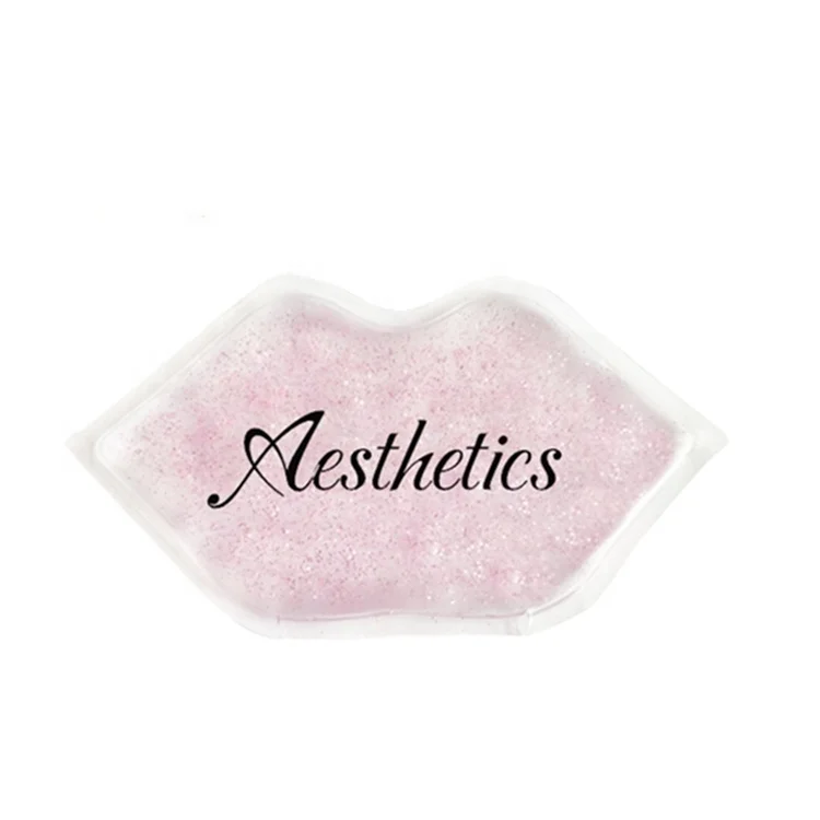 
Reusable Hot Cold Gel Packs with Lip Shape Ice Gel Pack China pink Mini lip Shaped Beauty Gel Custom Lip Ice Pack with Glitter 