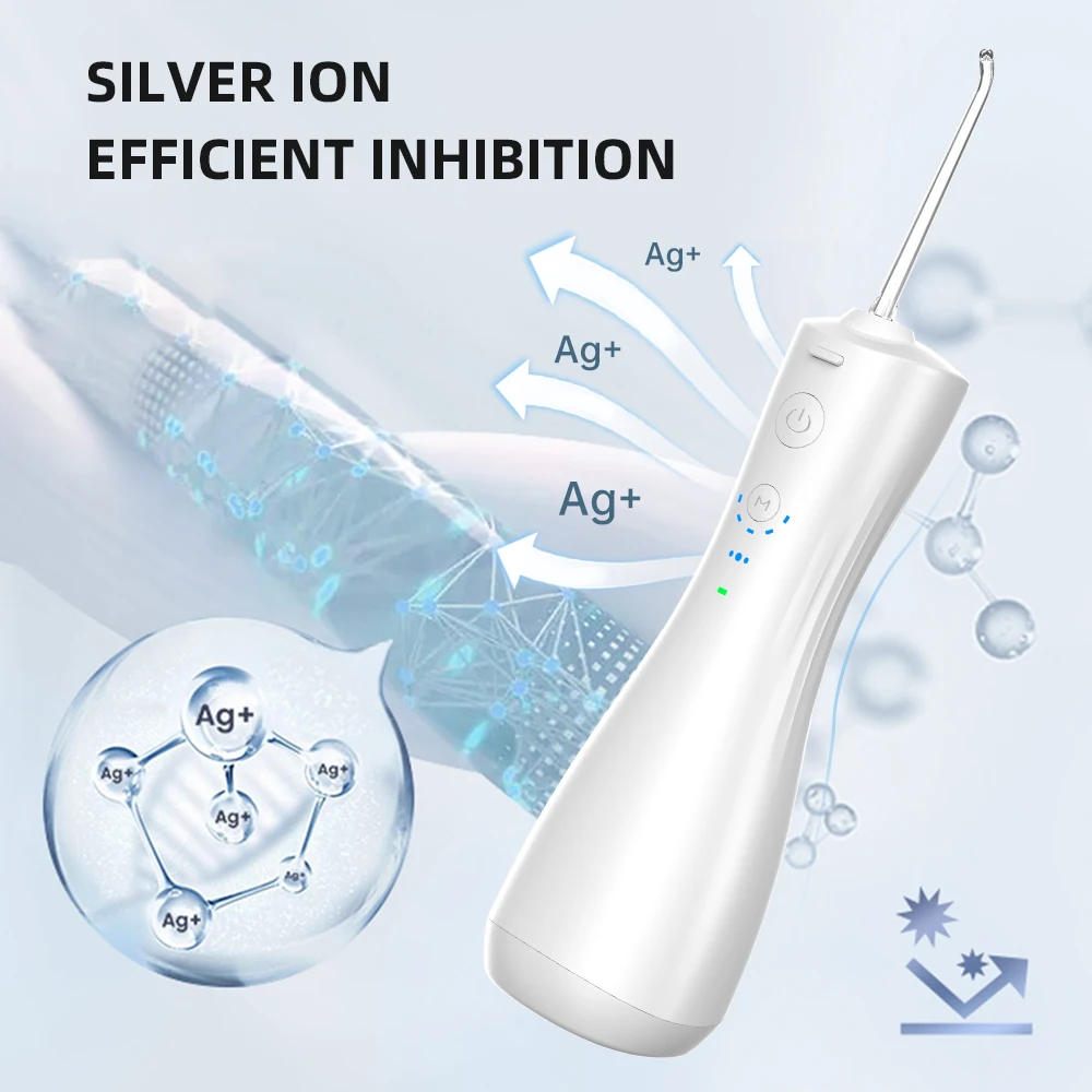 Professional Portable USB Dental Cordless Water Flosser 250ml Oral Irrigator with 6 Cleaning Modes Teeth Cleaning Device