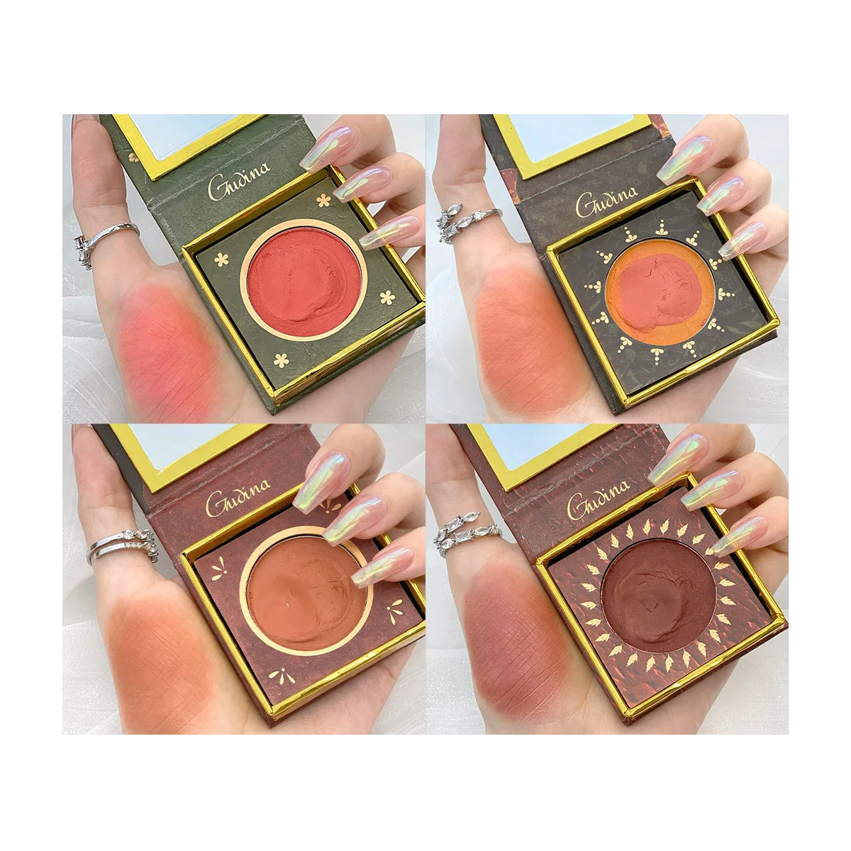 Young Girl Customized Uniform Makeup  Vintage Blush High Pigment 6 Colors Blush Palette Vegan Cream Blush Cosmetics Makeup