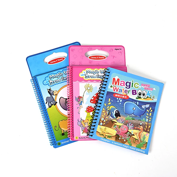 Custom educational a4 a5 reusable children magic water coloring drawing painting book