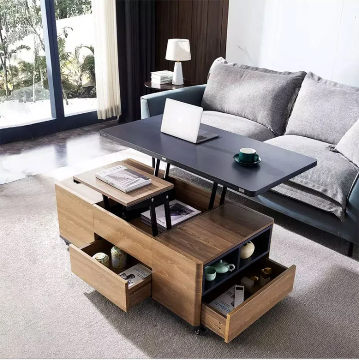Table Coffee Living Room Black Marble Lift Top Coffee Table