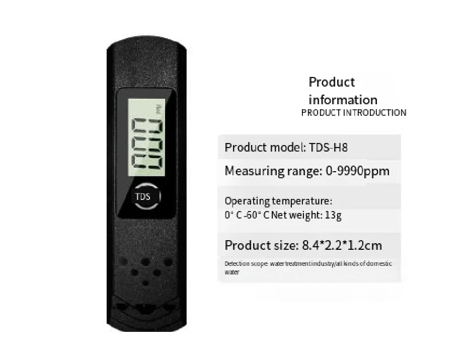 2024 Keychain Design Portable Mini TDS Meter Smart Home Product for Drinking Water Pocket Size H8