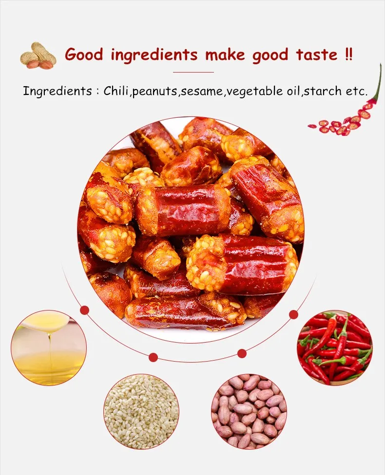 Top grade crispy and spicy chili with sesame and peanut wholesale chili nut snacks