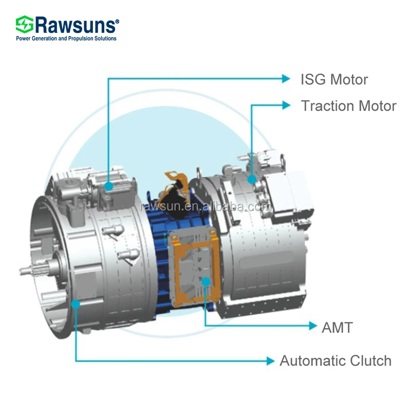 Series hybrid truck drive engine kit for 25-49T trunk traction RPHD29000C Hybrid drive engine automatic clutch AMT AC motor