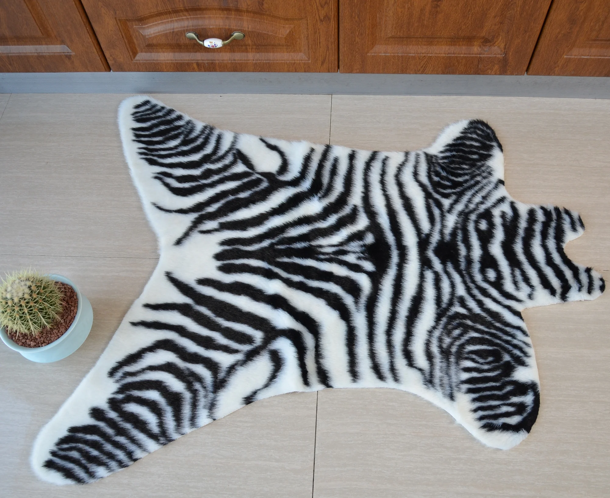 home decorative patchwork design artificial fur animal skin jacquard cowhide rug