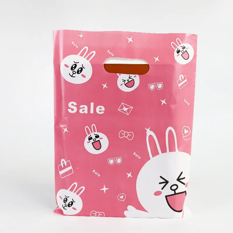 Custom Logo & Design Printed LDPE Die Cut Handle Plastic Gift Shopping Bag//