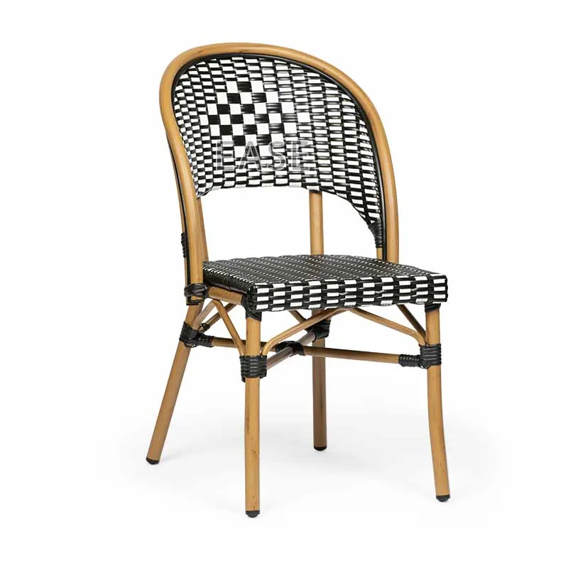 (E6082-W311) черный белый комплект плетеной мебели из ротанга: французского бистро обеденный стул мебель (Фенопласт)