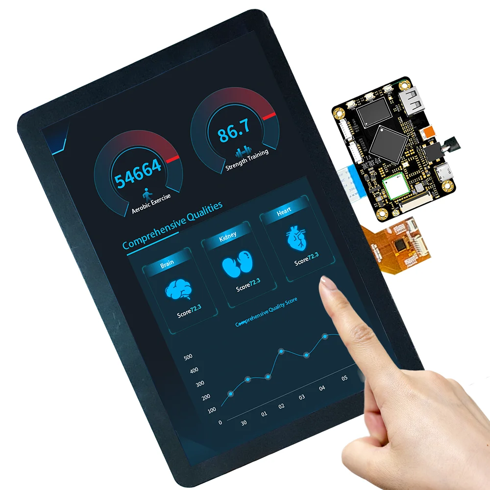 10.1 inch high brightness touch portable lcd with RK3566 hmi panel monitor 800X1280 capacitive touch screen display touchscreen