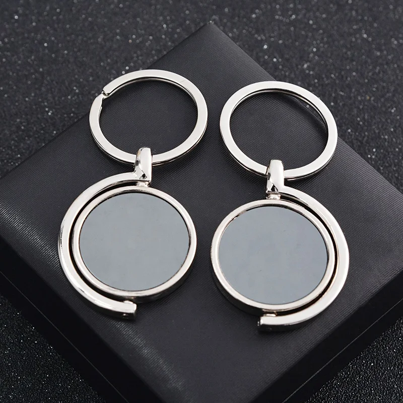 Metal key rings double sides custom logo key chain blank metal keychain accessories for promotional
